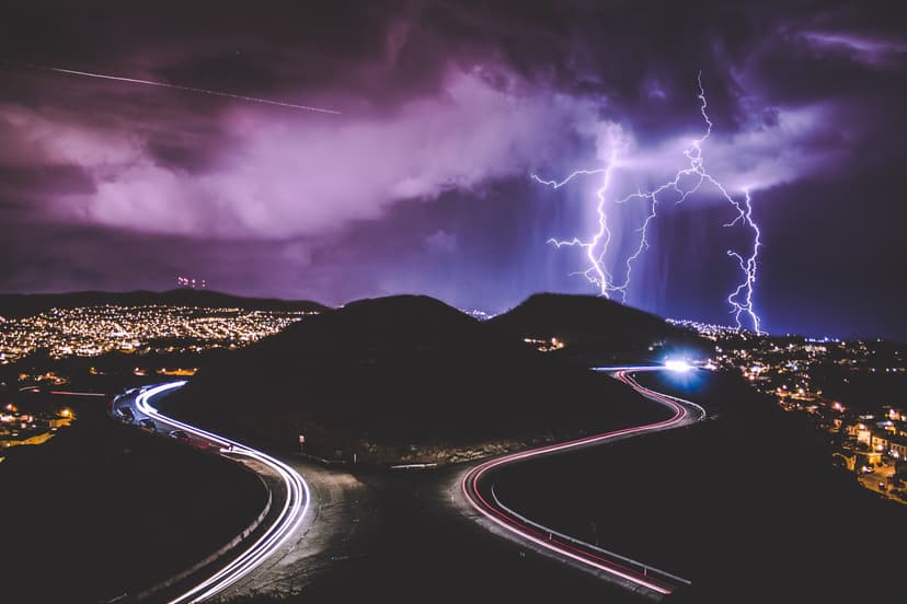 lightning storm over Twin Peaks in San Francisco