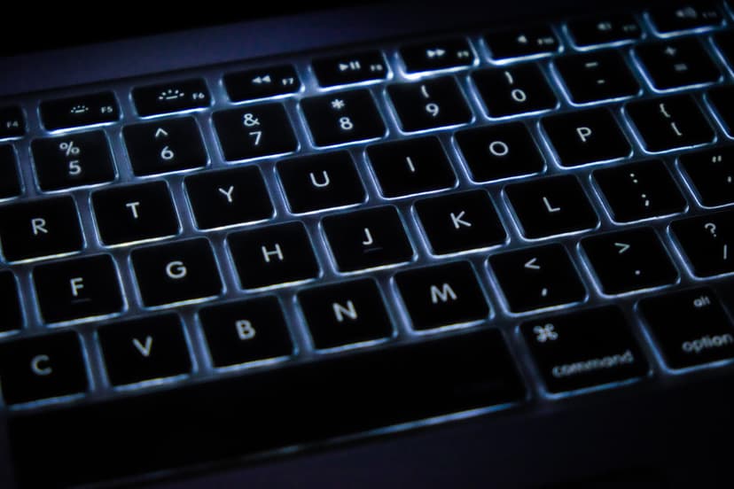 lit up MacBook Pro keyboard
