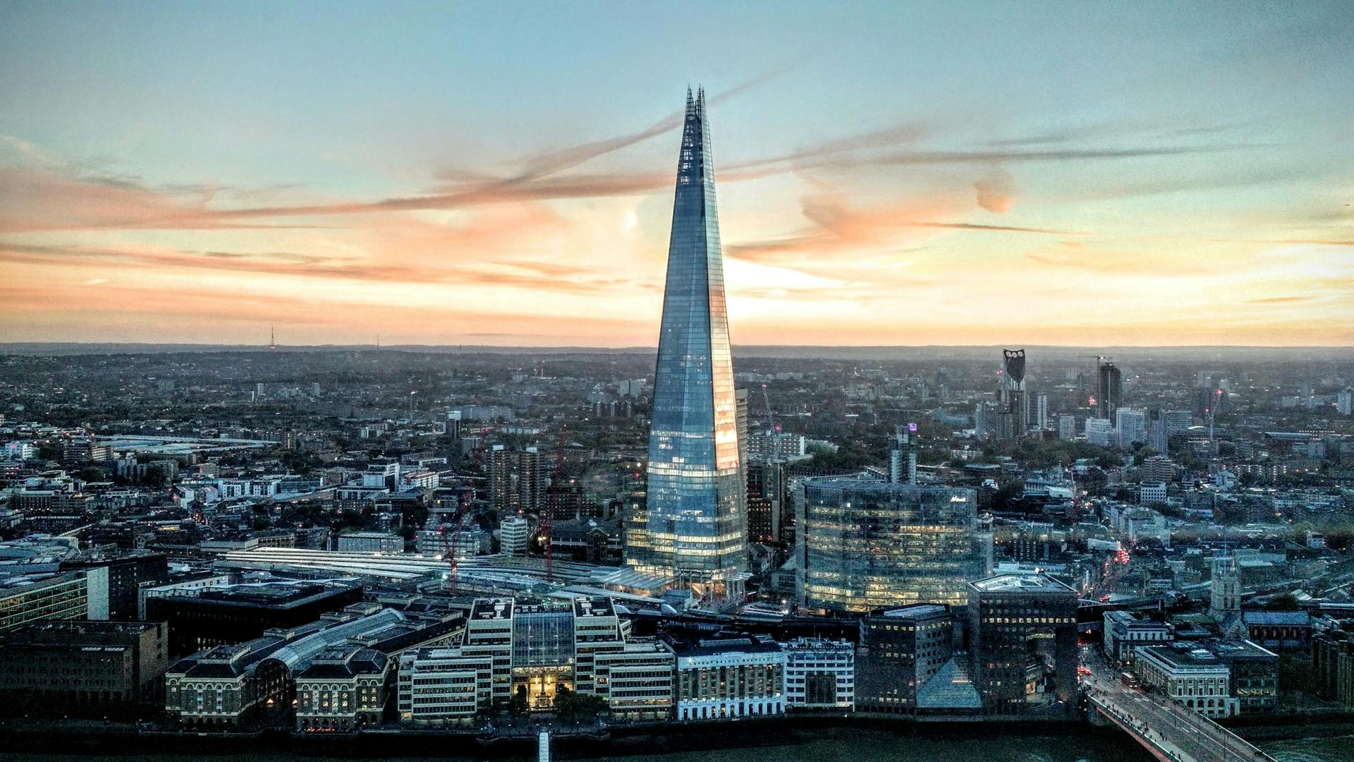 The Shard in London rising above the skyline
